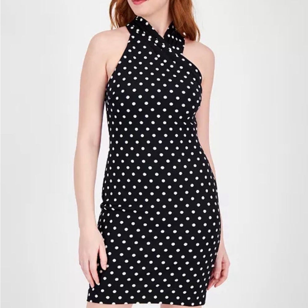 RACHEL Rachel Roy Black and White Polka Dot Mini Dress